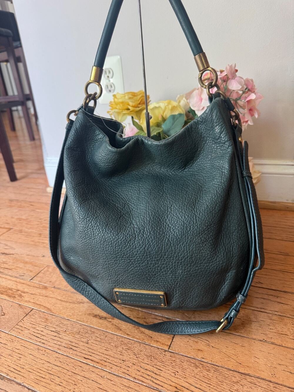 Marc Jacobs leather hobo DEEP GREEN Marc By Jacobs Q Hillier Hobo (180